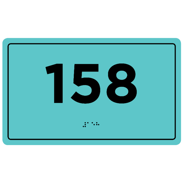 Тактильна інформаційна табличка з номером кабінету 250х150