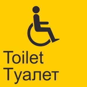 👁‍🗨Табличка «Туалет «универсальный», оборудован для людей с инвалидностью» шрифтом Брайля