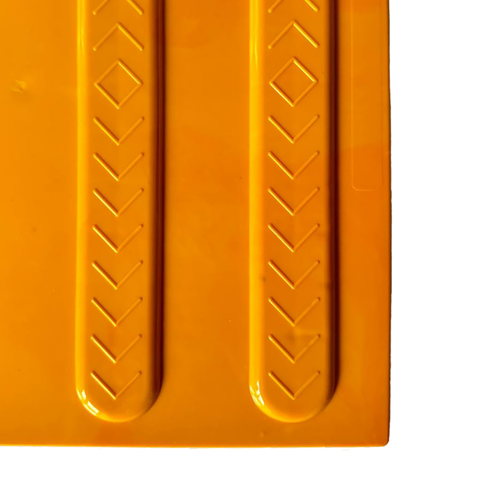 Поліуретанова тактильна плитка: • Виготовлена з якісного матеріалу та має високі зносостійкі характеристики. • Легко встановлюється на підлогу за допомогою спеціального клею або самоклеючої основи у вигляді двостороннього скотчу 3М по всій площині поверхні плитки.
