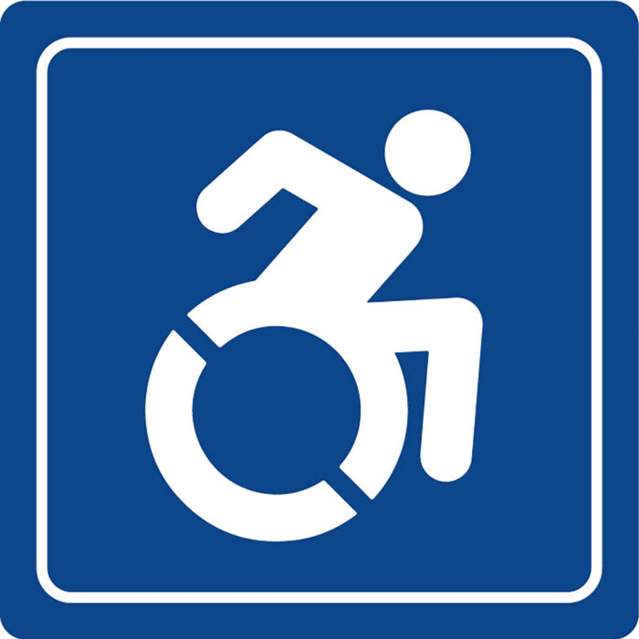 Інформаційно-тактильна табличка "Доступно для людей з інвалідністю" 250х250